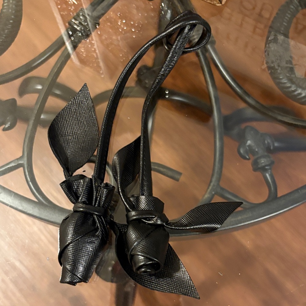 Brahmin Black Matte Rose Tassel